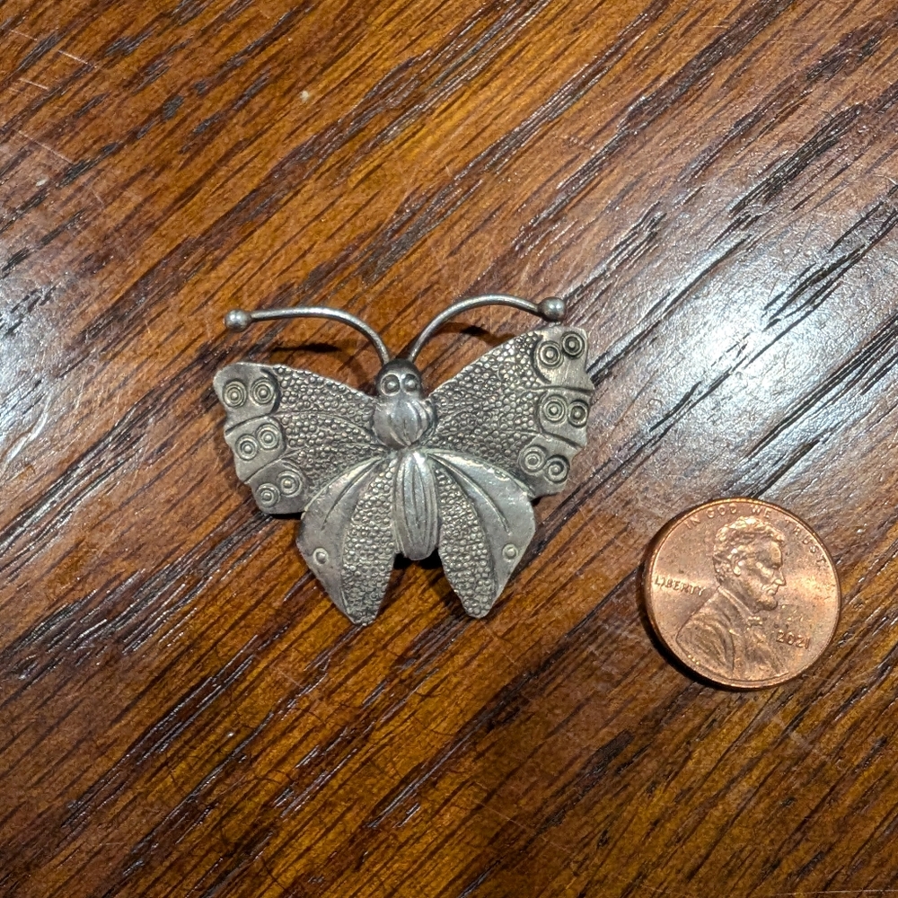 Vintage Sterling  Silver Butterfly pendant